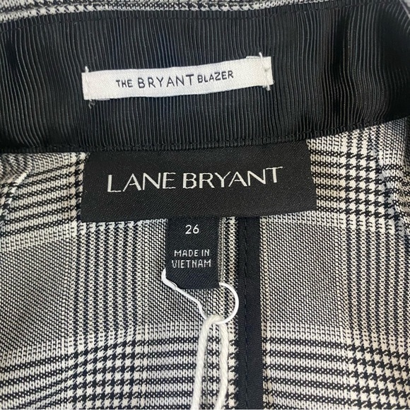 NWT Lane Bryant the Bryant Blazer Black White Houndstooth Plaid Jacket Size 26 - Picture 6 of 11